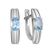 Серьги из белого золота с топазами sky