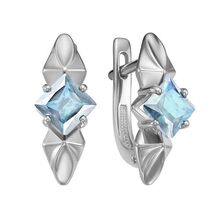 Серьги из белого золота с топазами sky