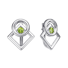 Серьги из серебра с хризолитами