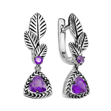 Серьги из серебра с аметистами