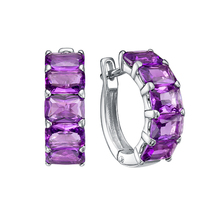 Серьги из серебра с аметистами