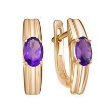 Серьги из красного золота с аметистами