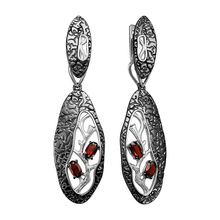 Серьги из серебра с гранатами