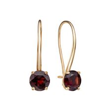 Серьги из красного золота с гранатами