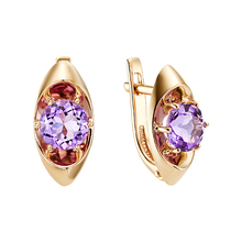 Серьги из серебра с аметистами