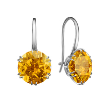 Серьги из серебра с цитринами