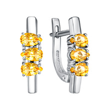 Серьги из серебра с цитринами
