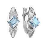 Серьги из белого золота с топазами sky