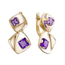 Серьги из красного золота с аметистами