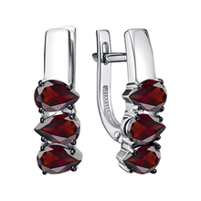 Серьги из серебра с гранатами