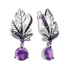 Серьги из серебра с аметистами