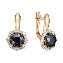 Серьги из красного золота с сапфирами и бриллиантами