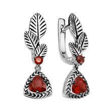 Серьги из серебра с гранатами