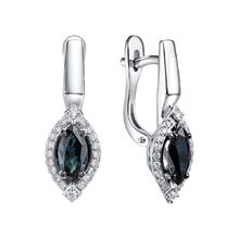 Серьги из белого золота с сапфирами и бриллиантами