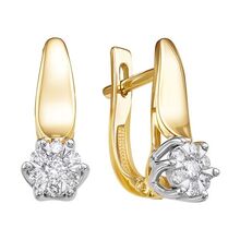 Серьги из жёлтого золота с бриллиантами