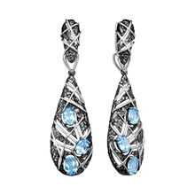 Серьги из серебра с топазами