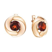 Серьги из красного золота с гранатами