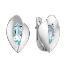 Серьги из белого золота с топазами sky