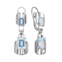 Серьги из белого золота с топазами sky