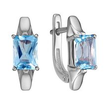 Серьги из белого золота с топазами sky