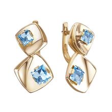 Серьги из красного золота с топазами