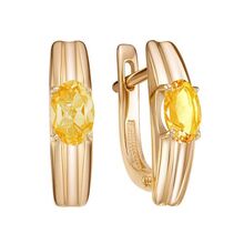 Серьги из красного золота с цитринами