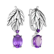 Серьги из серебра с аметистами