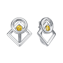 Серьги из серебра с цитринами