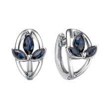 Серьги из белого золота с сапфирами