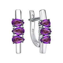 Серьги из серебра с аметистами
