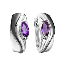 Серьги из серебра с аметистами