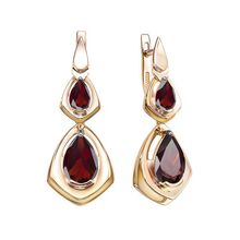 Серьги из красного золота с гранатами