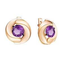 Серьги из красного золота с аметистами