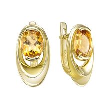 Серьги из жёлтого золота с цитринами