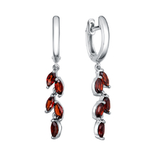 Серьги из серебра с гранатами