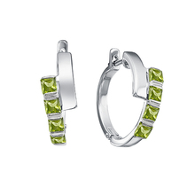 Серьги из серебра с хризолитами