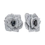 Серьги из белого золота с сапфирами и бриллиантами