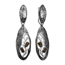 Серьги из серебра с раухтопазами