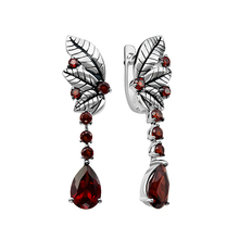 Серьги из серебра с гранатами
