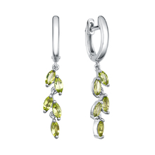 Серьги из серебра с хризолитами