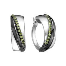 Серьги из серебра с хризолитами