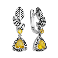 Серьги из серебра с цитринами
