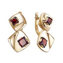 Серьги из красного золота с гранатами
