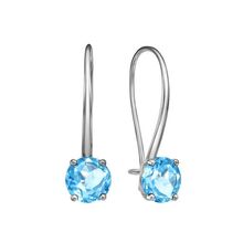 Серьги из белого золота с топазами