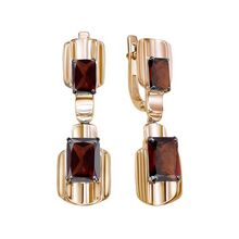 Серьги из красного золота с гранатами