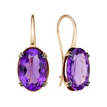 Серьги из красного золота с аметистами