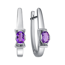 Серьги из серебра с аметистами