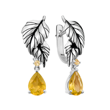 Серьги из серебра с цитринами