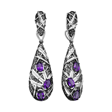 Серьги из серебра с аметистами