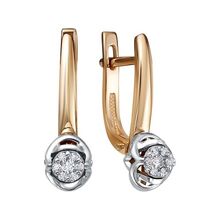 Серьги из красного золота с бриллиантами